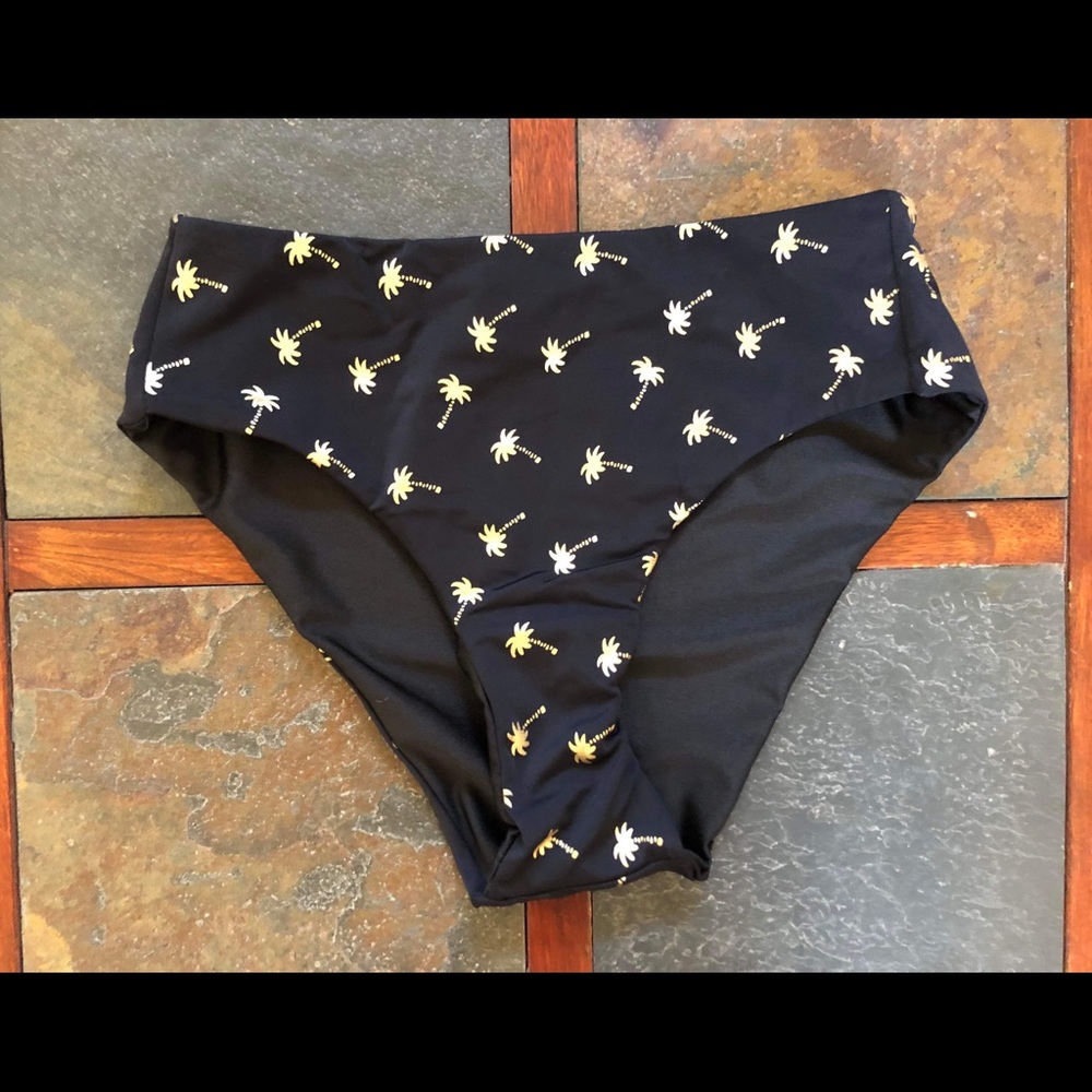 Fused Hawaii black with gold palm trees high rise size S